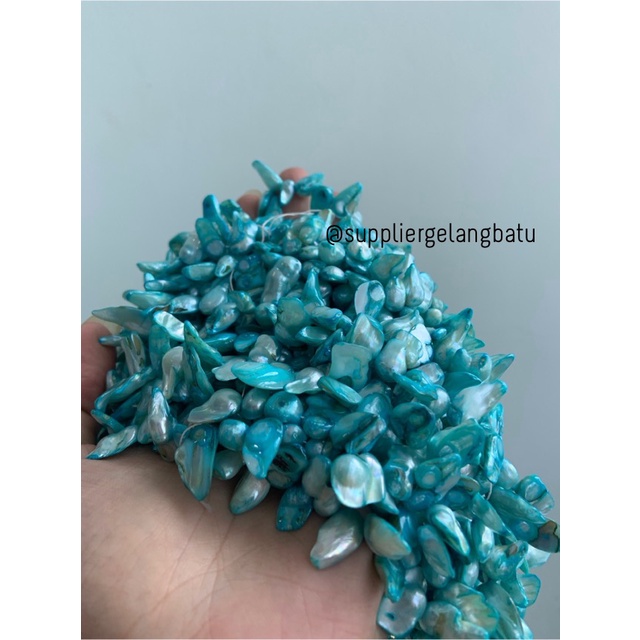 kerikil KERANG KESHI SOFT BLUE SEA tetes OVAL fresh water shell BAROK