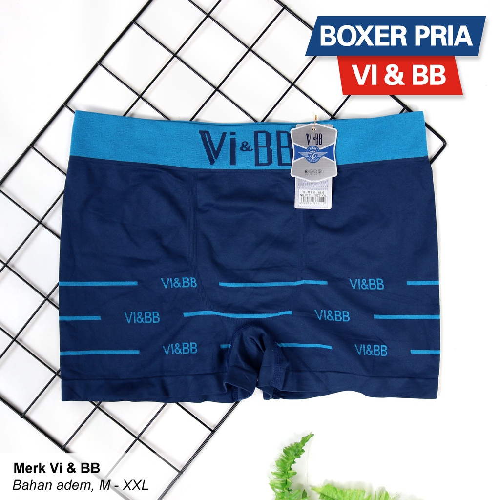 [ 3pc ] CD Boxer Vi&amp;BB Motif / Celana Dalam Pria Boxer Polymeda / CD Coker Lembut Dan Adem | Bwr