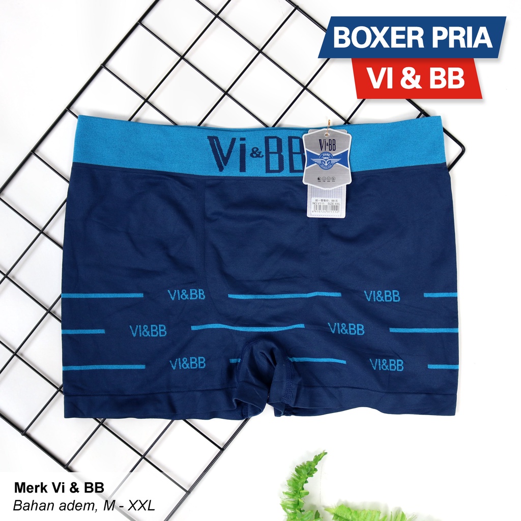 BOXER Vi&amp;BB MEN 1235 [II J2-L2] Celana Dalam Boxer Pria Rajut ( Harga satuan )