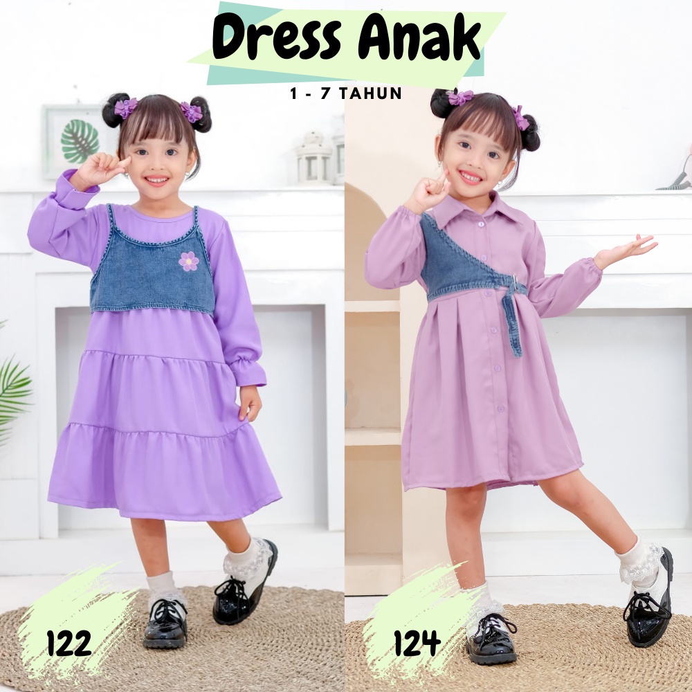 ( 1 - 7 tahun ) dress anak kecil perempuan fashion / tunik anak fashion - RENATA TUNIK + VEST-  ZM 1