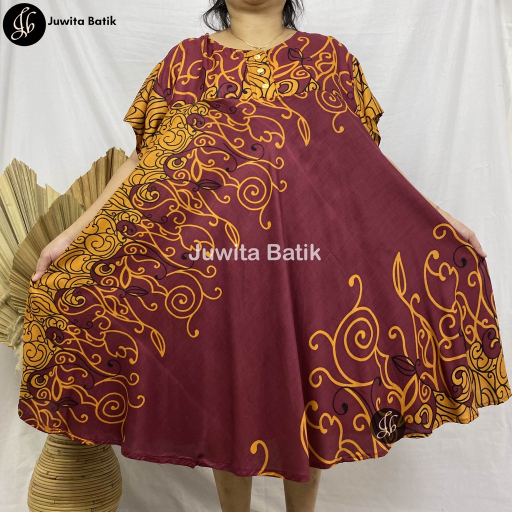 Juwita Batik - Daster Payung Jumbo LD 130 XXXLKlok Motif Batik Tato Jodha