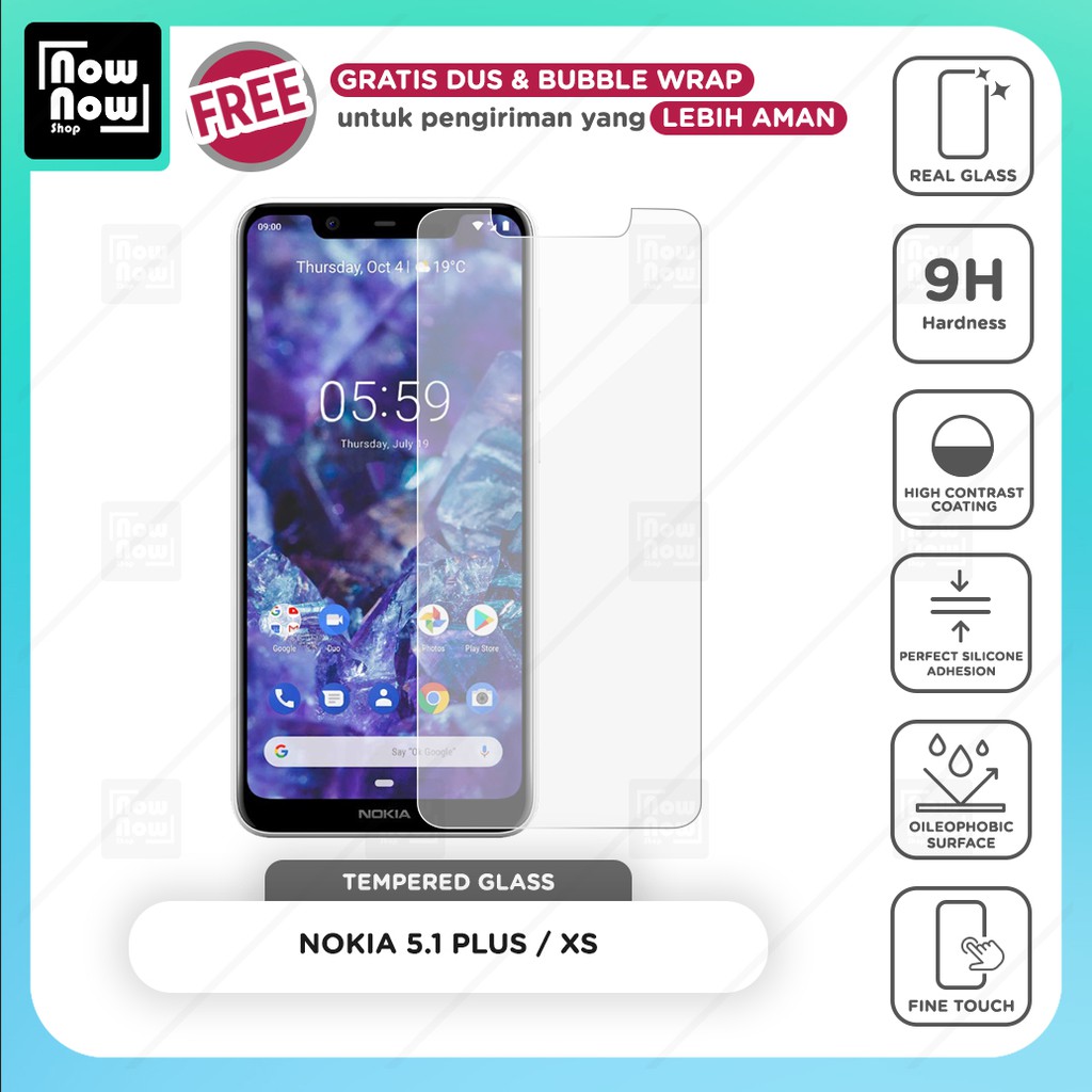 Tempered Glass Anti Gores Nokia 5.1 Plus / XS Screen Guard Protector 9H Kaca Temperglass