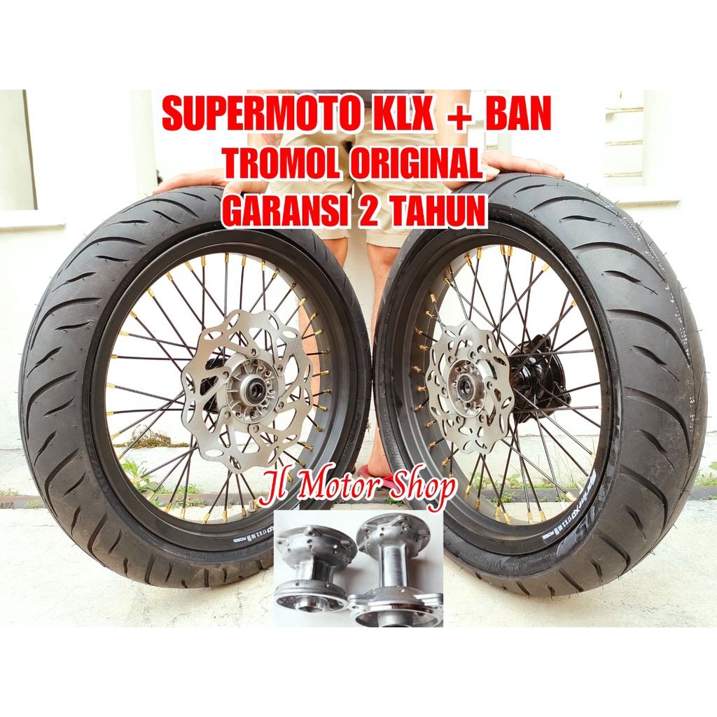 KLX Paket Pelek Velg Supermoto Warna KLX 150 KLX150 DTRACKER 150 Plus Ban Maxxis IRC ZENEOS Free Cakram REQ