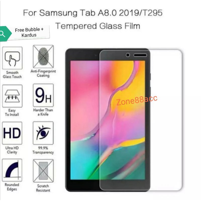 Antigores Samsung Galaxy tab A 8 A8 2019 T290 T295 T297 SM-T290 SM-T295 SM-T297 Tempered Glass Screen Guard protector TG Pelindung Layar Bening Blue Antiblue Ceramic kaca Clear