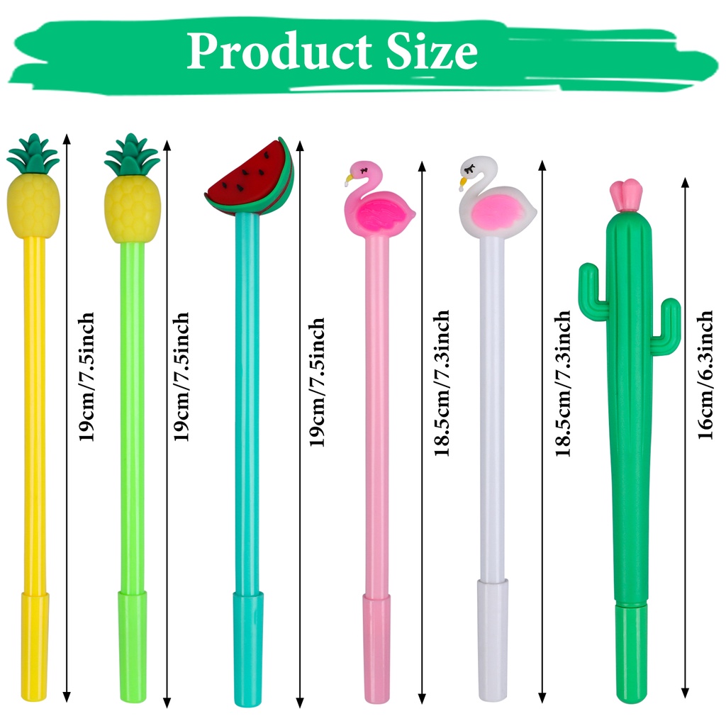 {LUCKID}Cactus Pens 30 PCS Fun Pens Black Gel Ink Pens Kawaii Cactus