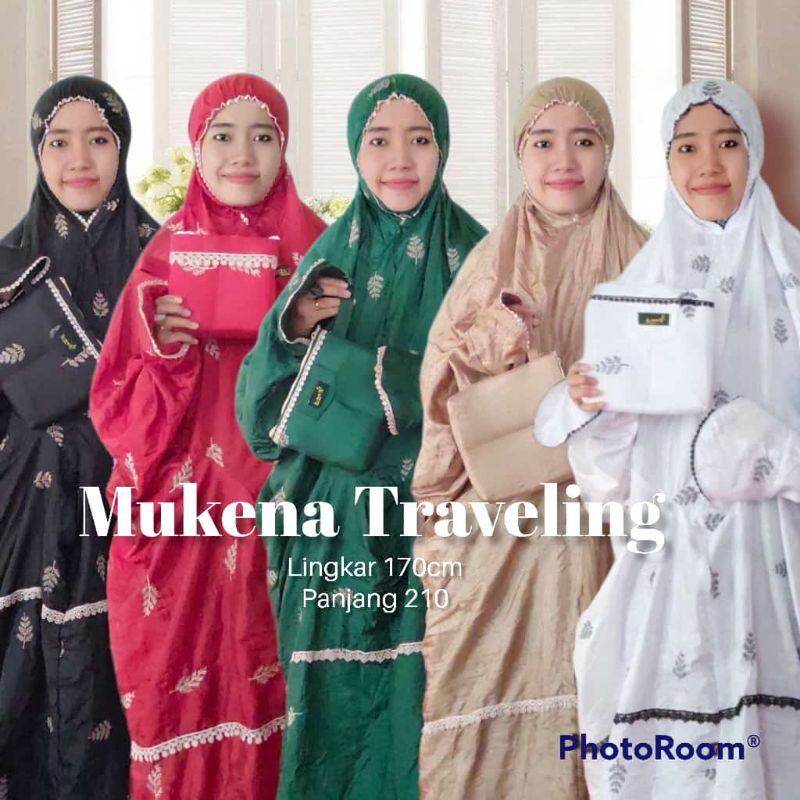 Mukena Traveling + tas /mukena parasut traveling /mukena jumbo
