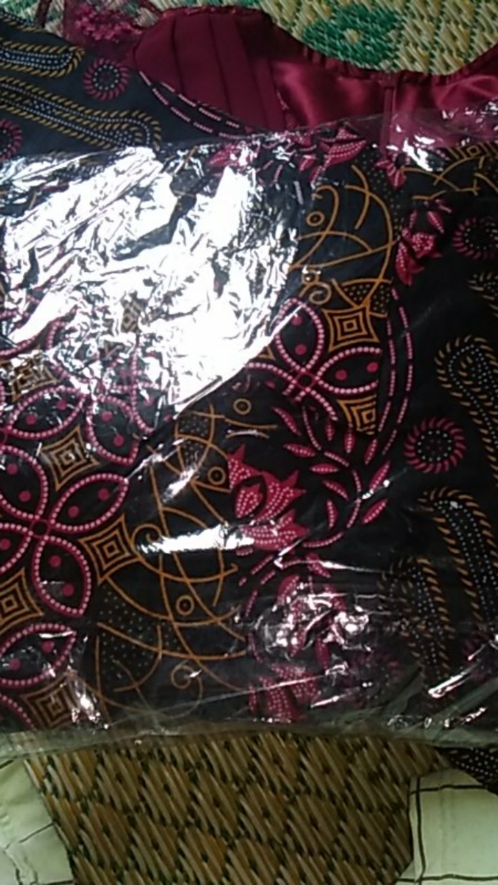 Kebaya Couple Maura Couple - Sania Ruffle Batik Couple Ori Ndoro Jowi Dnt Garansi Cp Parang Maron