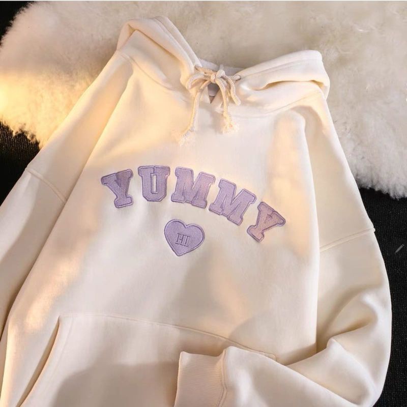BORDIER ✔ YUMMY Love Sweater Hoodie | Sweater Wanita Bordier Size M.L.XL | Korean Style Oversize