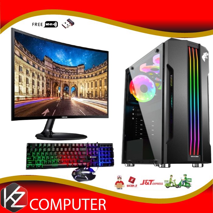 PC Gaming Lengkap i3 10105F Generasi 10 / VGA GTX 1050Ti 4GB / Ram 16GB / SSD / Editing - Gaming