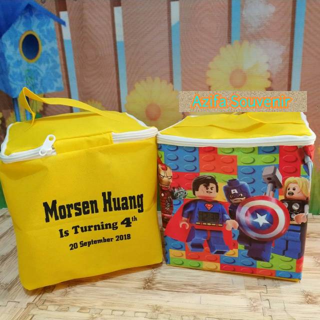 Goodie Bag Tas Souvenir Ulang Tahun / Ultah Anak TENTENG KUBUS CUSTOM-3