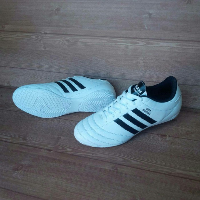 TERBARU Sepatu Futsal Adidas Copa Mundial Putih list Hitam Grade Ori olahraga hadiah kado senam bola