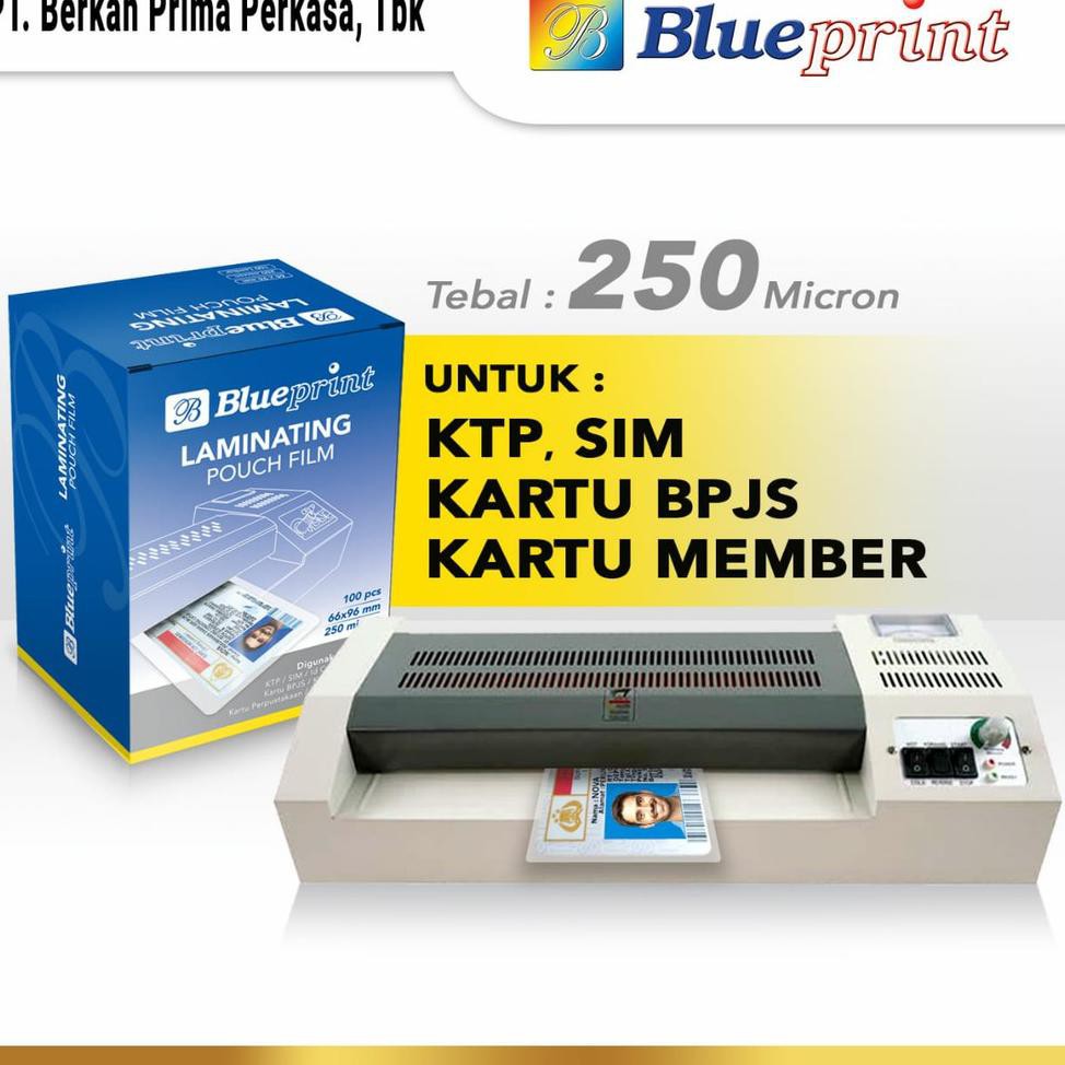 

Plastik Laminating Film BLUEPRINT / Laminating Film 250 Micron ID KTP (KODE 6348)