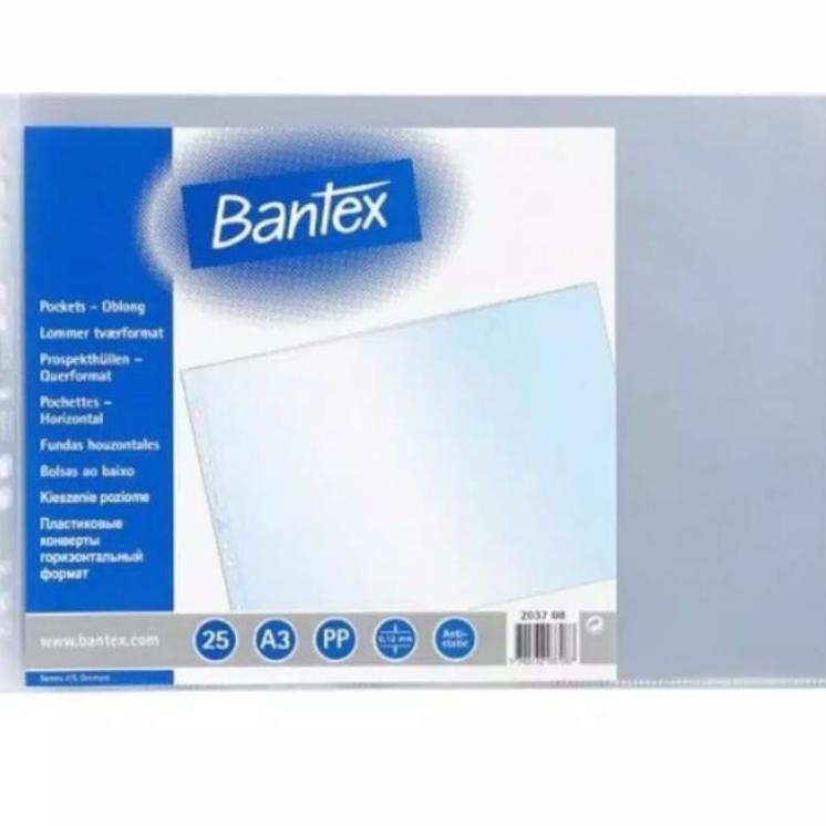 

VCR% Plastik Pocket A3/Sheet Protector A3 Landscape BANTEX 2037 - 25pcs Banyak Bonus