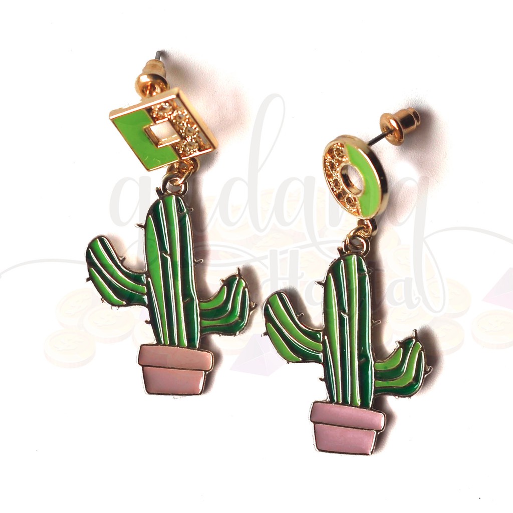 Anting Stud Panjang Cute Cactus Kaktus Lucu GH 203463