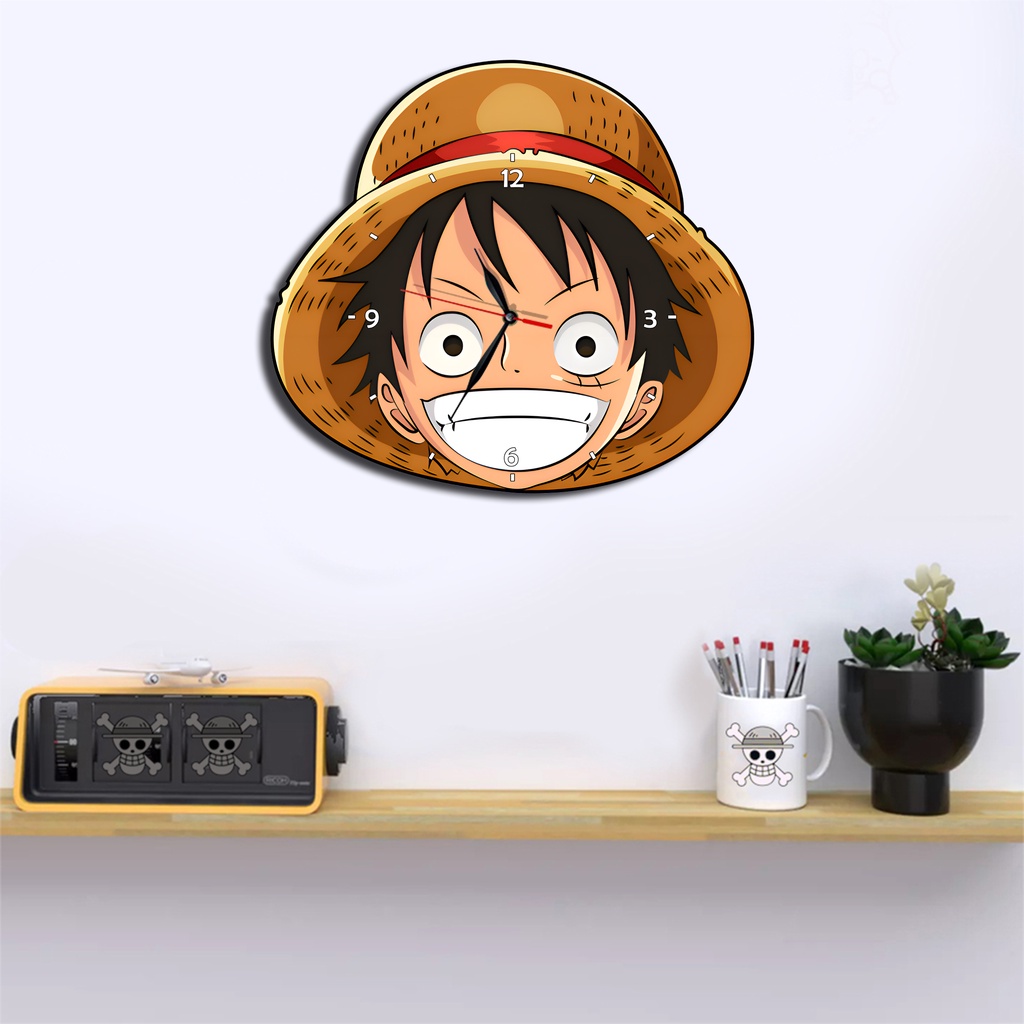 Jam Dinding Pola Unik Design Onepiece Special Edition Free Vintage Box + Baterai rajadekorofficial-Luffy 2