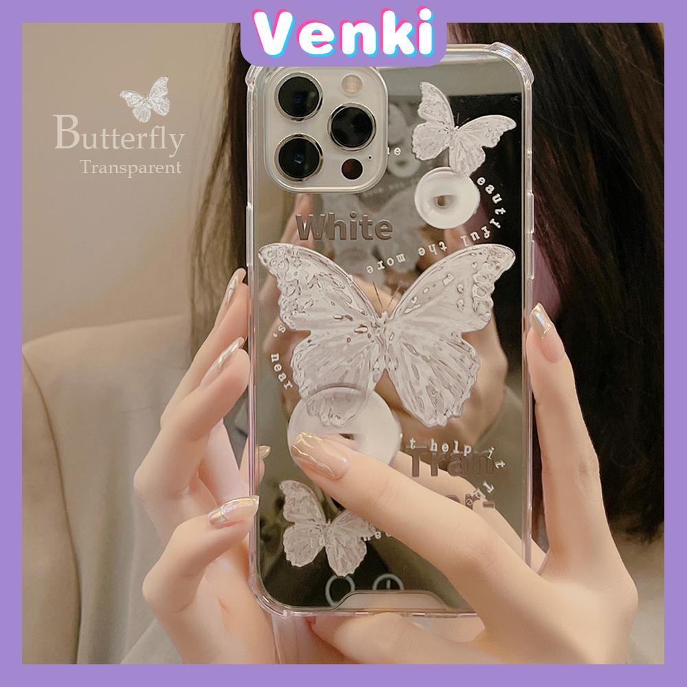 iPhone Case Acrylic HD Mirror Laser Airbag Shockproof Protection Camera Cute Crystal Butterfly Compatible For iPhone 11 iPhone 13 Pro Max iPhone 12 Pro Max iPhone 7 Plus xr