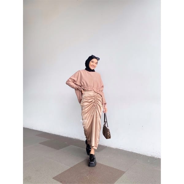 BEFAST - ZEC OOTD Wanita Rok HIYA / Rok Serut / Rok Wanita / Bawahan Rok Kekinian / Rok Kondangan Kekinian / OOTD Wanita Remaja / Rok Terlaris