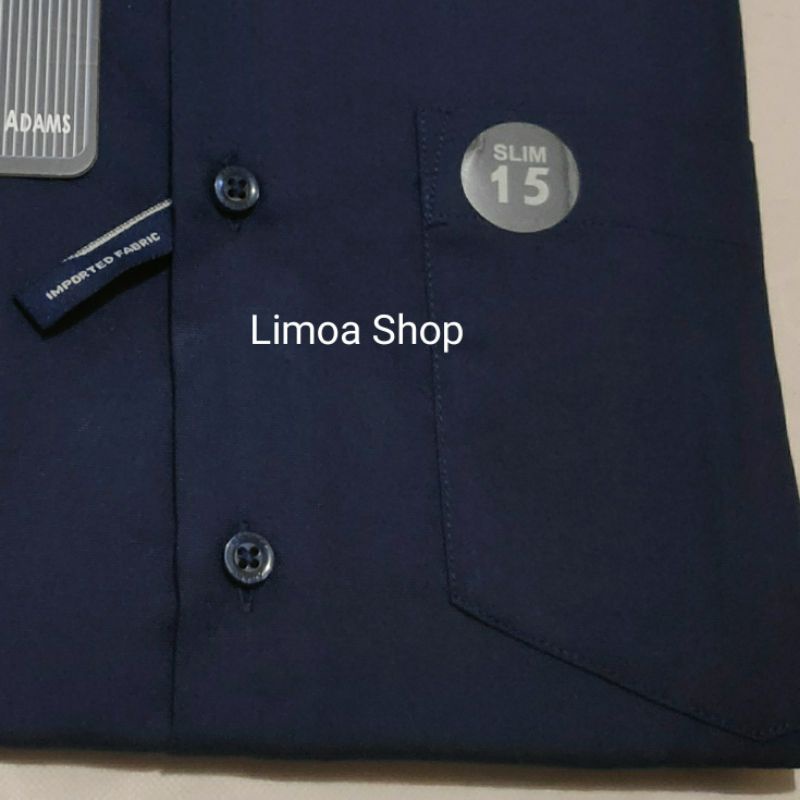 Kemeja Pria Formal STANLEY ADAMS Slim Fit Lengan Panjang Biru Navy KSA 07