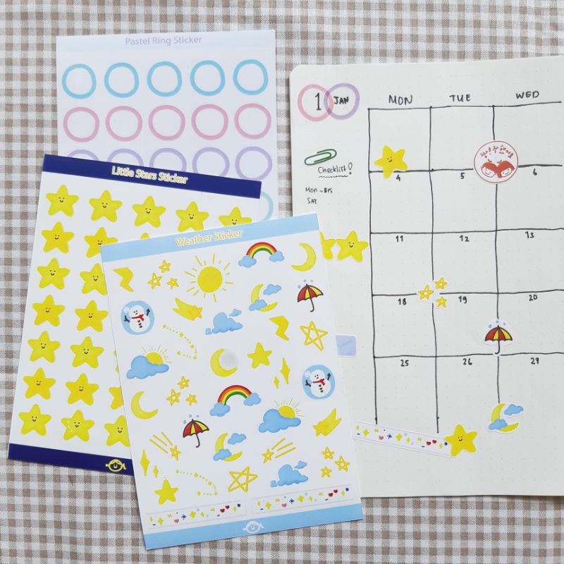 

WOR STICKERS - PASTEL STAR DAY WEATHER BUJO DECO STICKER