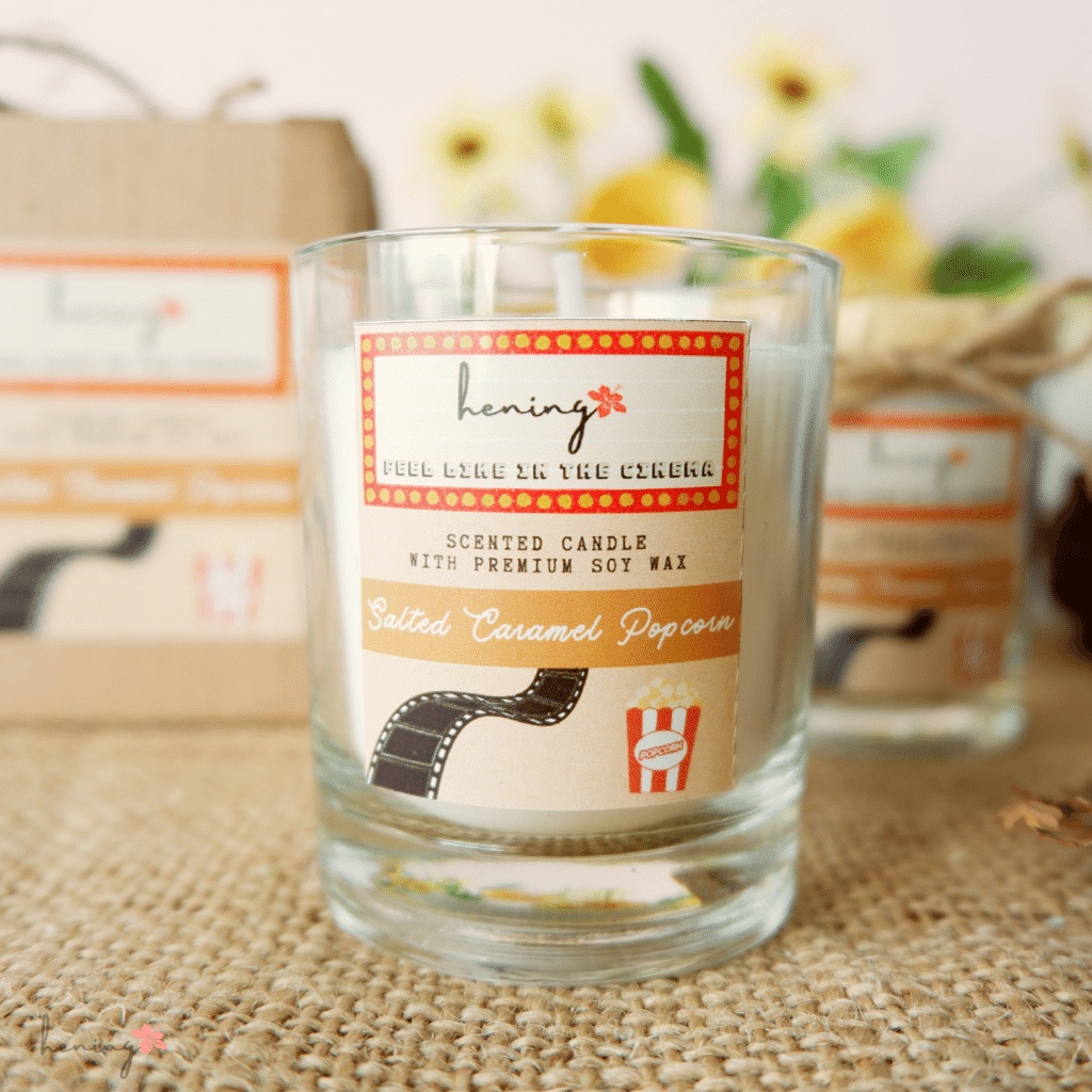 [BISA COD] SALTED CARAMEL POPCORN BY HENIING| Lilin Aromaterapi by Hening | Natural Scented candle 6