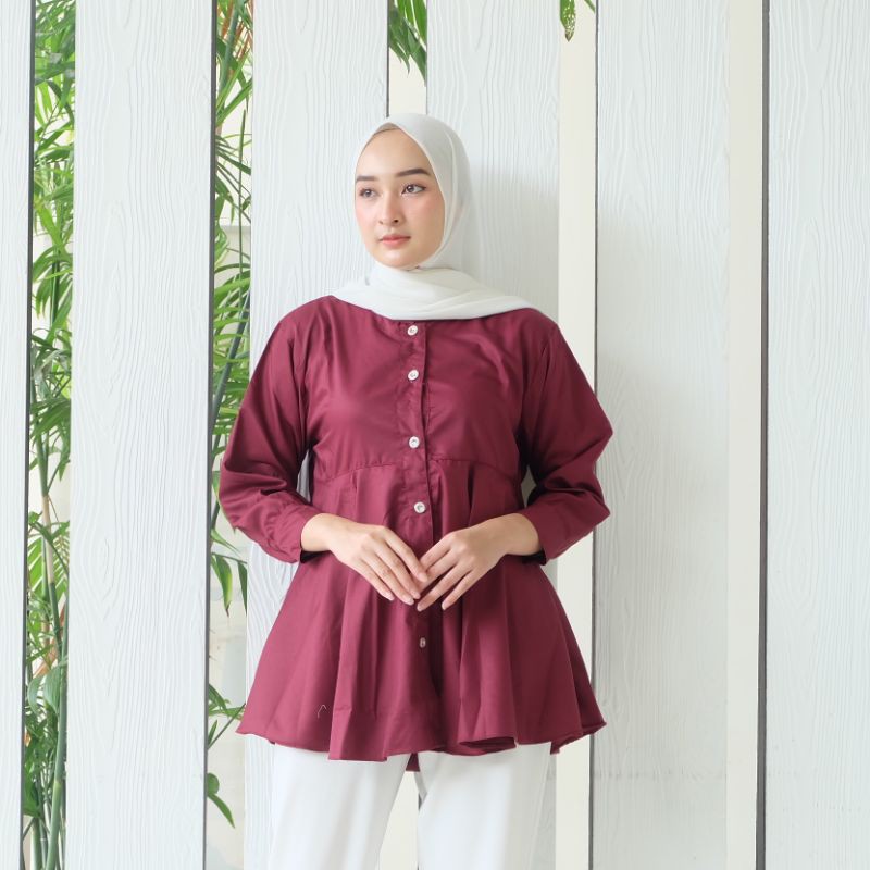 blouse Wanita/atasan toyobo premium/terbaru/murah-maron