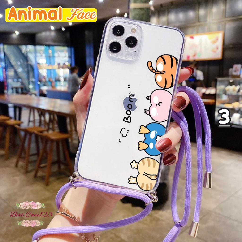 SOFTCASE SLINGCASE LANYARD BENING ANIMAL FACE INFINIX NOTE 8 HOT 9 PLAY X680 X682 10 LITE BC5779