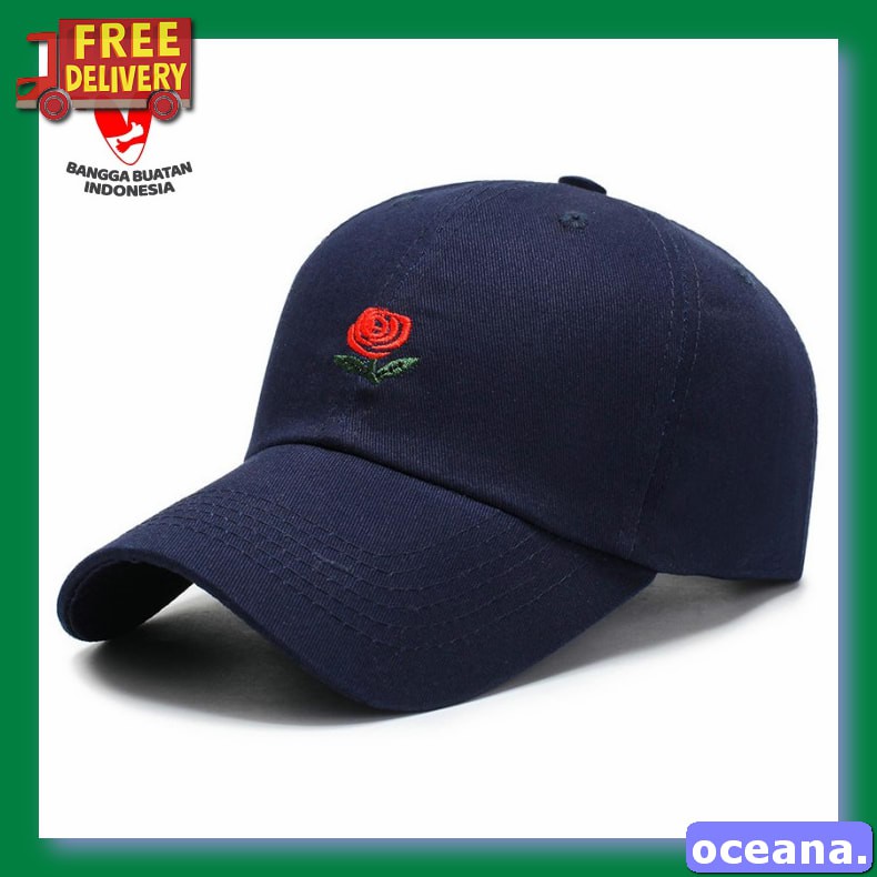 Topi Baseball Pria Caps Distro Premium Branded Memphis Japan Logo DD345 Baseball Cap : Rose - Topi
