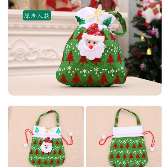 

✨ BISA COD ✨ Tas Pouch Kantong Kain Bingkisan Tema Natal christmas Cute Bag Hampers