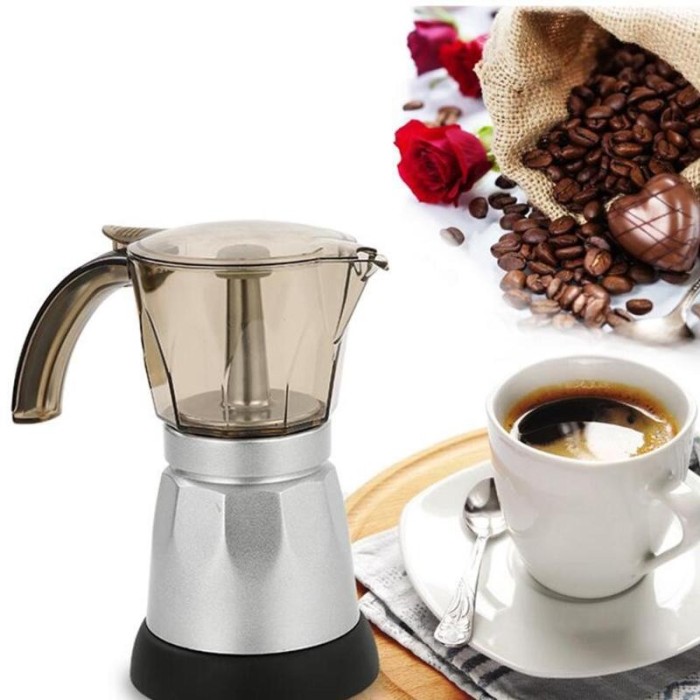 Espresso Coffee Maker Moka Pot Teko Stovetop Filter 480W 150ml