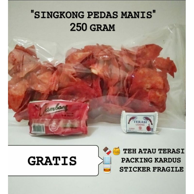 

TERMURAH 250gr Keripik kripik Singkong 1/4 Balado Pedas manis lengket