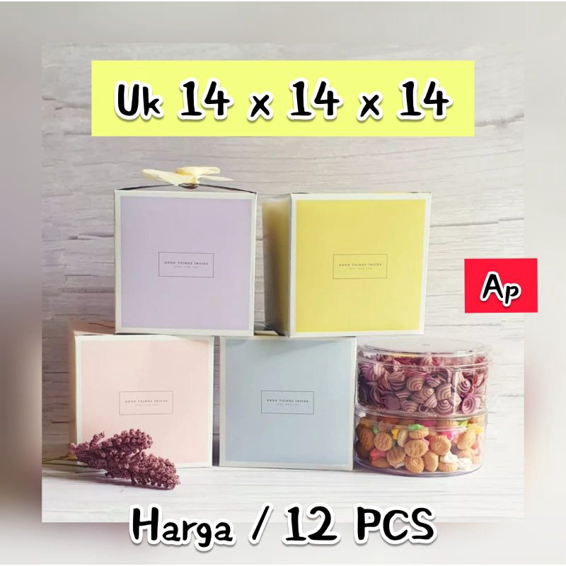 

12 PCS ~ BOX KUE ,HAMPERS ,GIFT BOX / PASTEL SERBA GUNA uk 14 x 14 x 14 cm.
