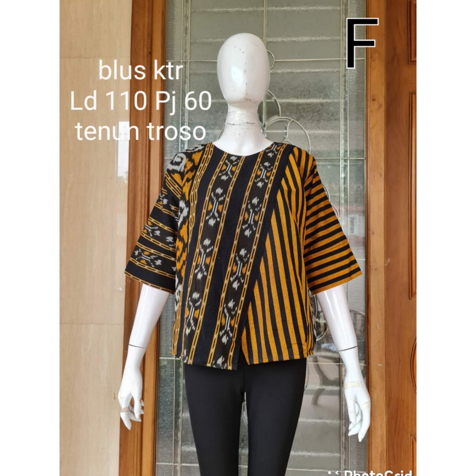 Blus kantor ori tenun troso