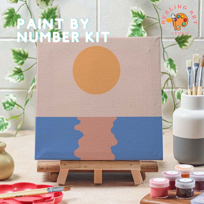 

Paint by number lukisan bulan moon ver 1 canvas 20x20 cm / painting kit / set melukis