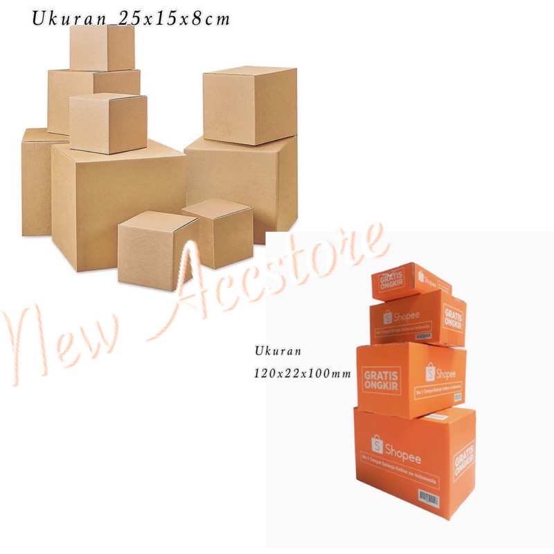 KARDUS SHOPEE SMALL BOX PACKING KARDUS UKURAN 22X12X100mm, KARDUS POLOS UKURAN 25x15x8cm, tisu pembersih, kardus shopee mall, kardus polos