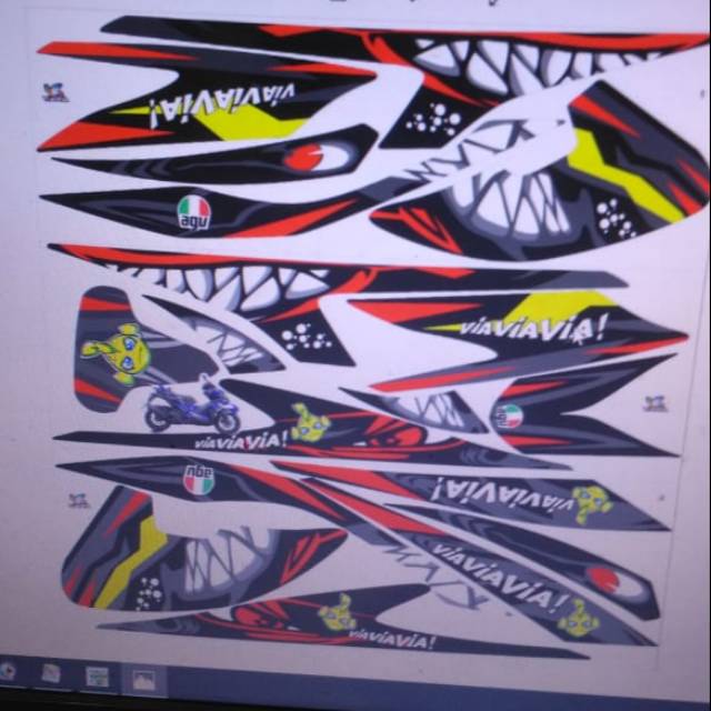 Aerox decal hiu hitam