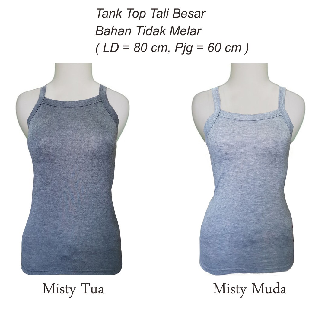 TANK TOP WANITA MURAH TALI BESAR WARNA MISTY Q015