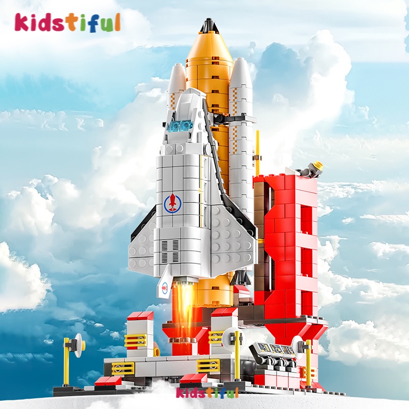 1000Pcs Pesawat Ulang-alik Rocket Tech Edukasi Mainan Bricks Mainan Anak Hadiah Ulang Tahun Anak-anak