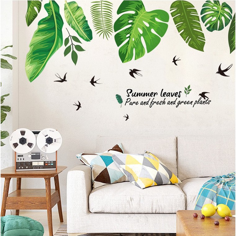 Reliza Wall Sticker Summer Leaves Lace Renda Daun  Stiker Dinding ZY131