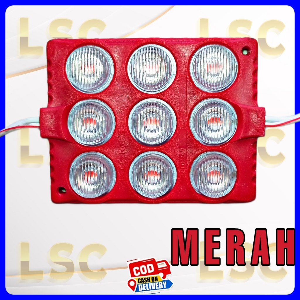 LAMPU LED KOLONG  9 MATA JUMBO 12 VOLT &amp; 24 Volt VARIASI MOBIL BIS TRUK NEON BOX