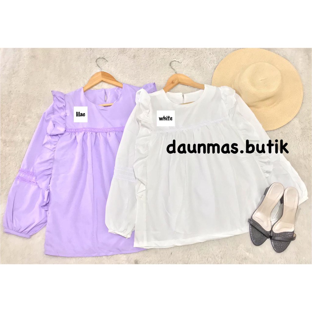 1KG MUAT 5PCS | SAKA BLOUSE BASIC TOP RENDA HITS OOTD SELEBGRAM FASHION WANITA MASA KINI