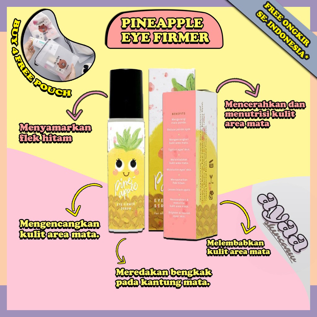 PINEAPPLE EYE FIRMER SERUM HOLLASIAN X HELLODERMA EYE SERUM PENGHILANG MATA PANDA DAN KANTUNG MATA