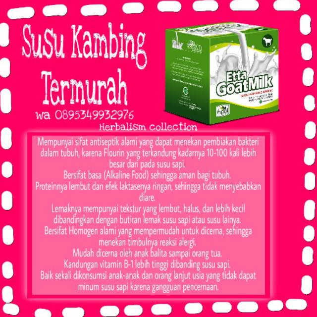 

Susu Kambing Murni Asli Original Termurah Terlaris