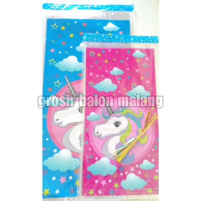 Plastik ulang tahun/plastick snack ultah unicorn /goodie bag