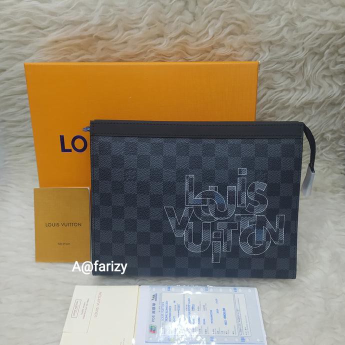 Clutch bag/Hand bag kulit Asli LV/Tas tangan pria dan wanita import