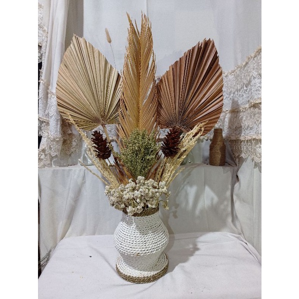set bunga aesthetic, vas aesthetic, vas bunga, vas bunga kering, DRIED FLOWER