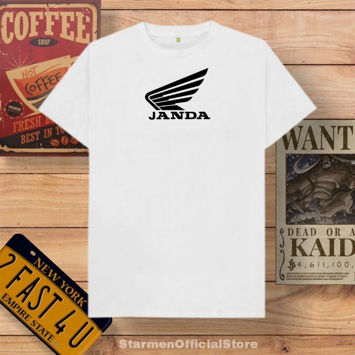 Kaos Distro Unisex HONDA JANDA Katun Combed 30s / sablon polyflex /polyflex premium / Pakaian Pria Wanita Atasan Cowok Cewek /kaos kekinian / kaos viral / tshirt tumbrl tee basic /SIZE M , L , XL , XXL / kaus oblong oversize kaos murah best seller ready