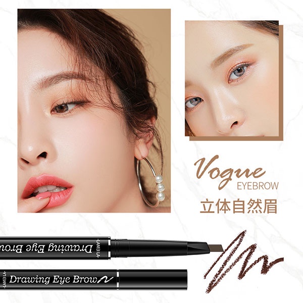 Lameila Eyebrow Pencil Drawing Eye Brow 2 In 1 / Double Head Eye Brow Pencil / Pensil Alis Putar Waterproof / TV-24