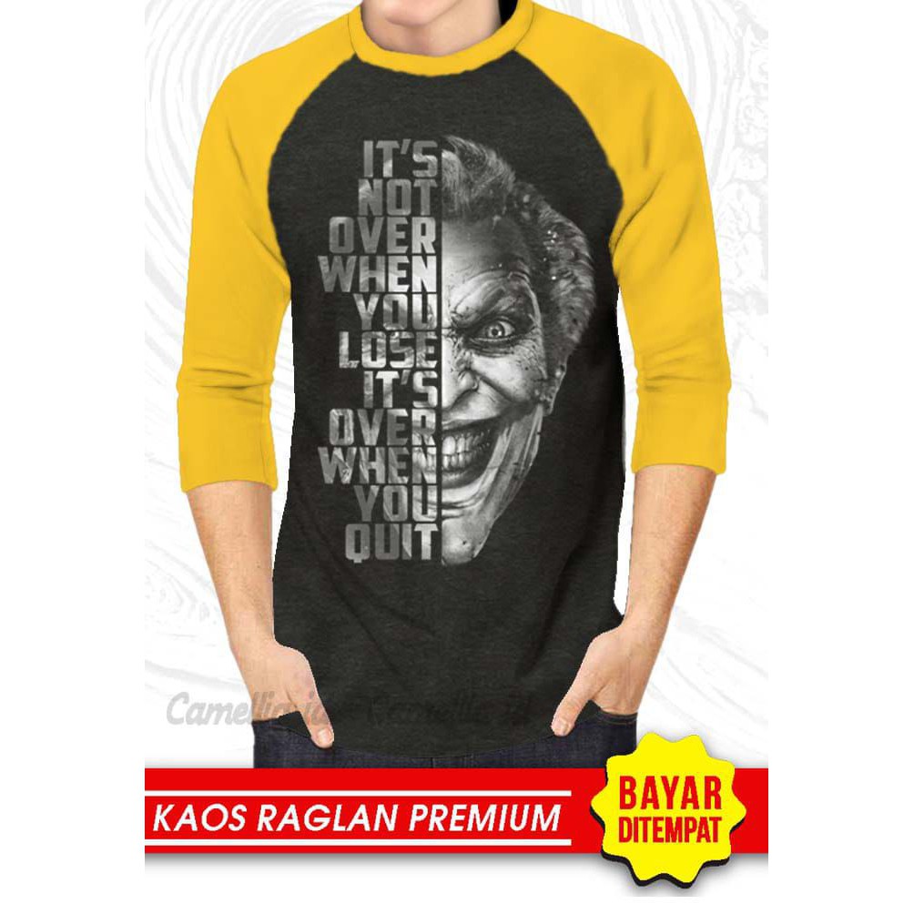 Kaos Raglan (JOKER)/Kaos Pria Lengan 3/4/ Kaos Pria/ Kaos Cowok/ Kaos Oblong/Misty/Oblong