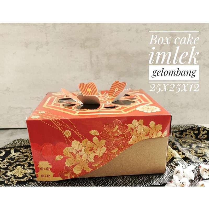 box Dus kue hampers imlek CNY Gelombang 25x25x12 cm