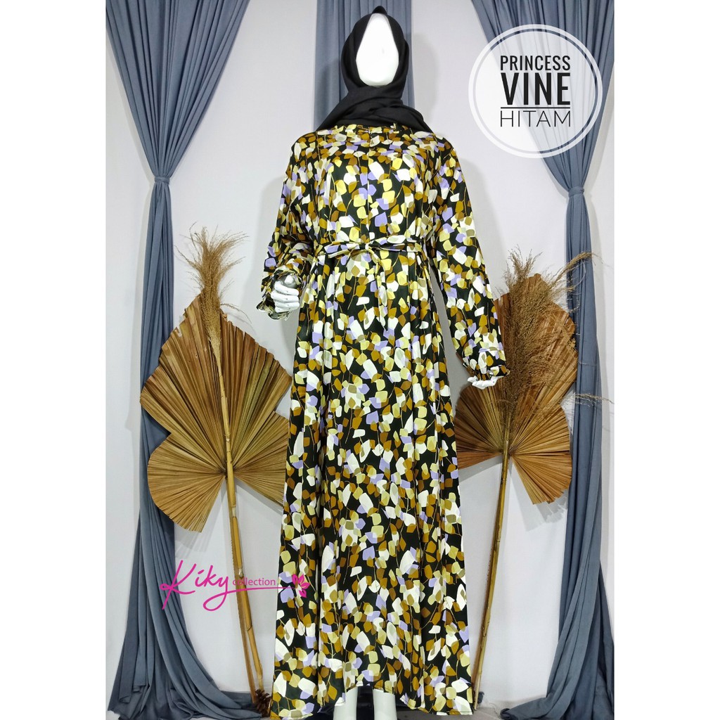 Gamis Katun Jepang Original Kekinian Cantik Wanita Dewasa Motif Princess Vine Size XXXL
